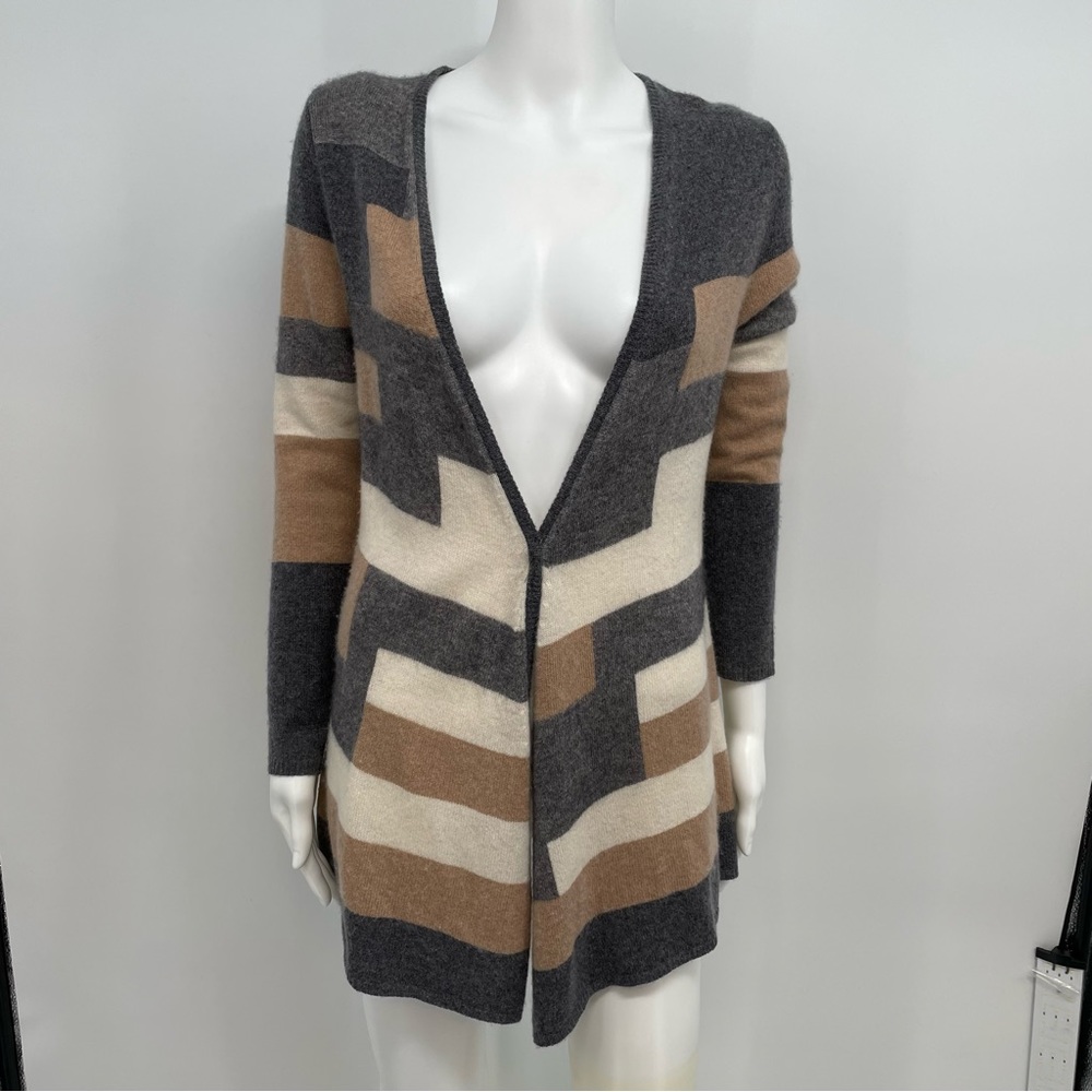 ONLY MINE CASHMERE/WOOL LONG SLEEVE OpEn Front CARDIGAN Size SP Colorblock